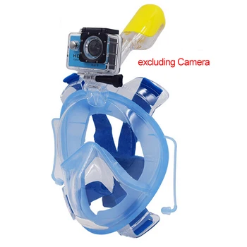 

2016 new Full face Snorkeling Equipment Diving Mask with Ear Clips Anti Fog Scuba Snorkel set Swim Training Mount For Gopro
