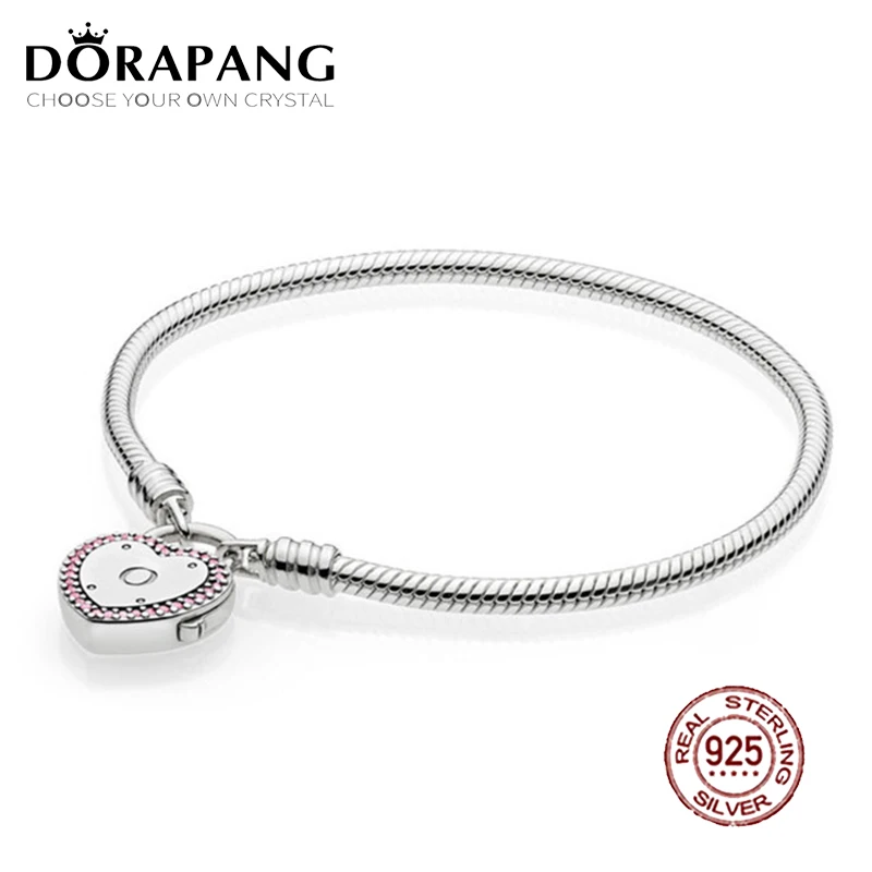 

DORAPANG 2018 Valentine's Day Newest 100% 925 Sterling Silver Bracelet Heart shaped Charm Bead for Women of Fashion DIY Bangle