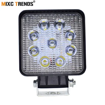 

1Pcs 27W Car LED Offroad Work Light Bar for Jeep 4x4 4WD AWD SUV ATV Golf Cart 12v 24v Driving Lamp Motorcycle DRL Fog Light