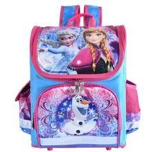 Nouveau arrivel sac à dos snow queen Sac D’école Orthopédique Sac D’école Des Enfants voitures École Sac À Dos Mochila Infantil pour les filles