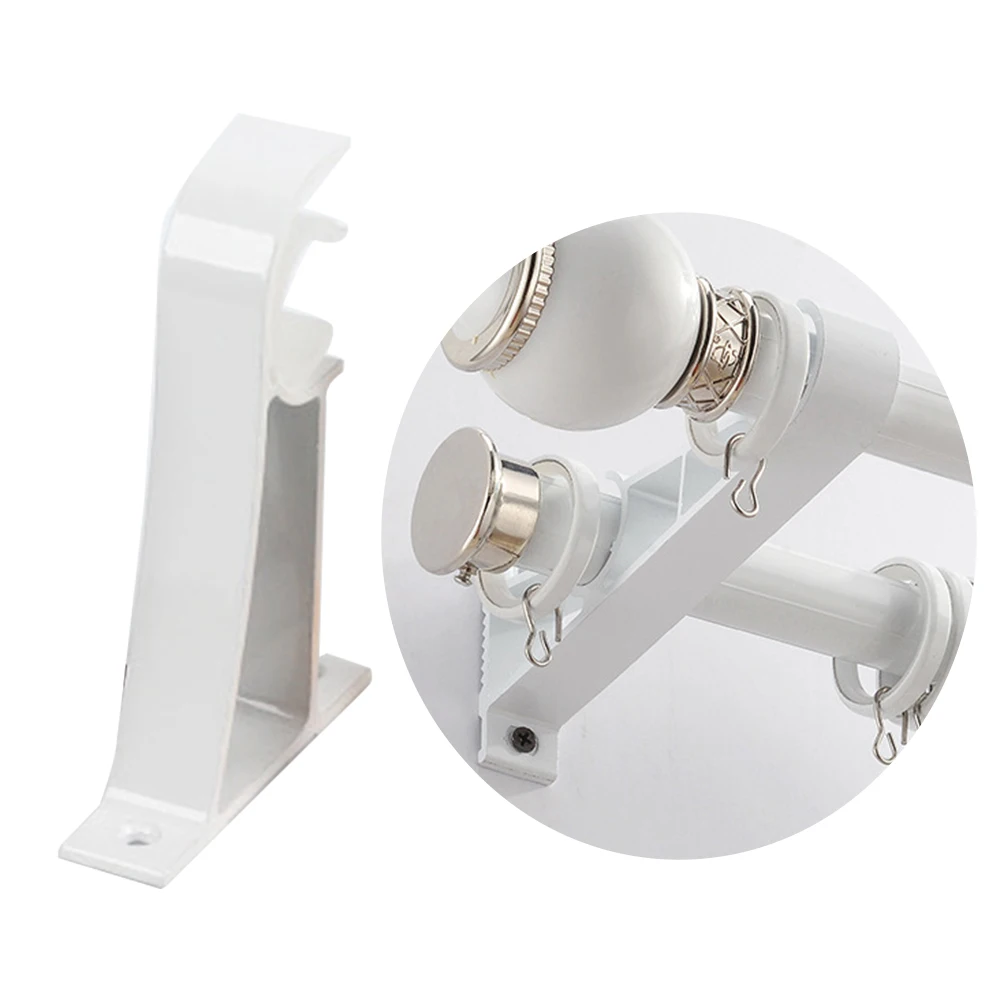 

2PCS Aluminium Alloy Rod Poles Drapery Bracket fit Drape Rods curtain fixed holder modern window home decor
