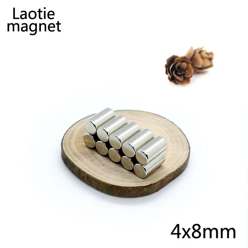 

50pcs 4 x 8 mm Neodymium Magnets Small Round Disc N35 NdFeB Dia 4mm x 8mm Super Powerful Strong Rare Earth Cylinder Magnet 4*8