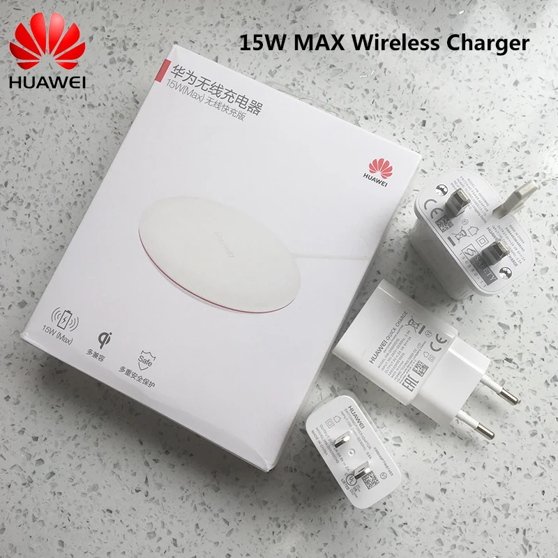 

Original huawei P30 P20 MATE 20 pro CP60 15W QI wireless charger and Type c cable for iphone 8 X XR XS MAX Samsung S10 S9 S8plus