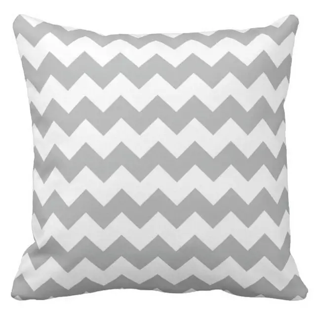 Modern White Grey Chevron Zigzag Cushion Cover Silver Throw Modern White Grey Chevron Zigzag Cushion Cover Silver Throw Pillow Case Fashion Elegant Geometric Sofa Room Decor Gift 18
