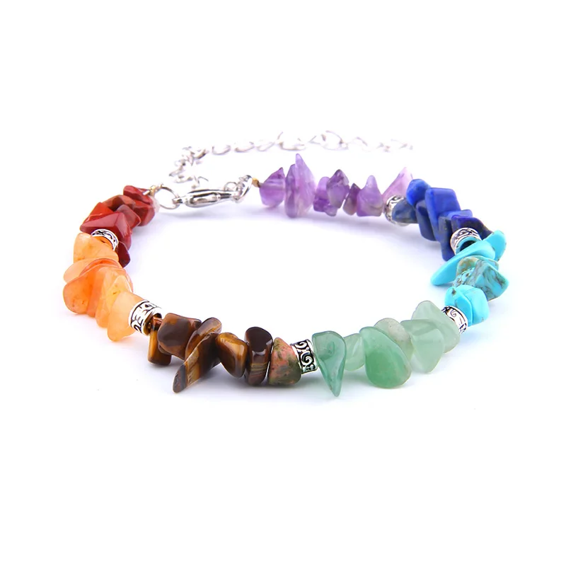

Healing Balance 7 Chakra Bracelet Men Natural Stone Quartz Rainbow Strand Beads Energy Bracelets for Women Jewelry