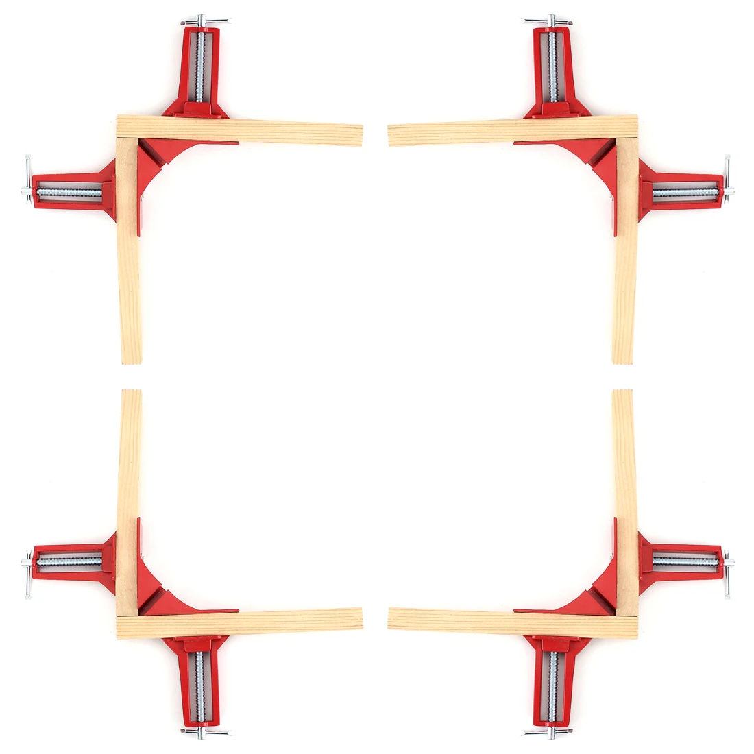 

4 X 75 mm Angle clamp Right angle clip Red