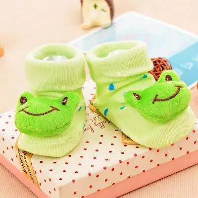 Caratala/хлопковые носки для маленьких мальчиков и девочек от 0 до 24 лет Резиновые Нескользящие носки-тапочки с рисунками из мультфильмов, модные носки для малышей - Цвет: 3 qing wa