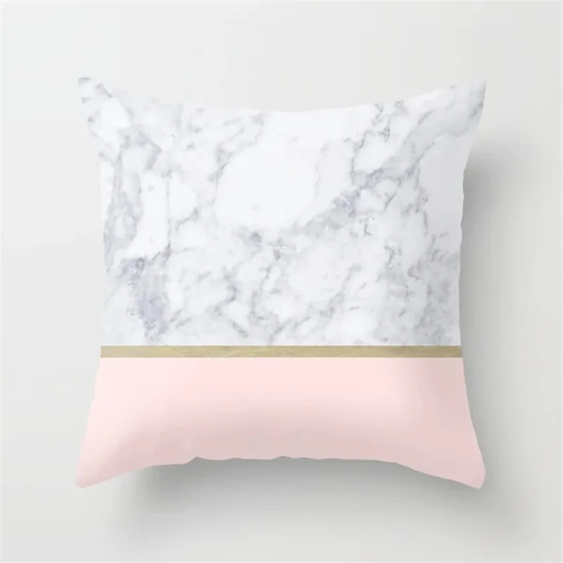 Marble Cushion Cover Granite Printed Lines Throw Pillow Cover Polyester Throw Pillow Covers Decorative Pillowcases Home Decor