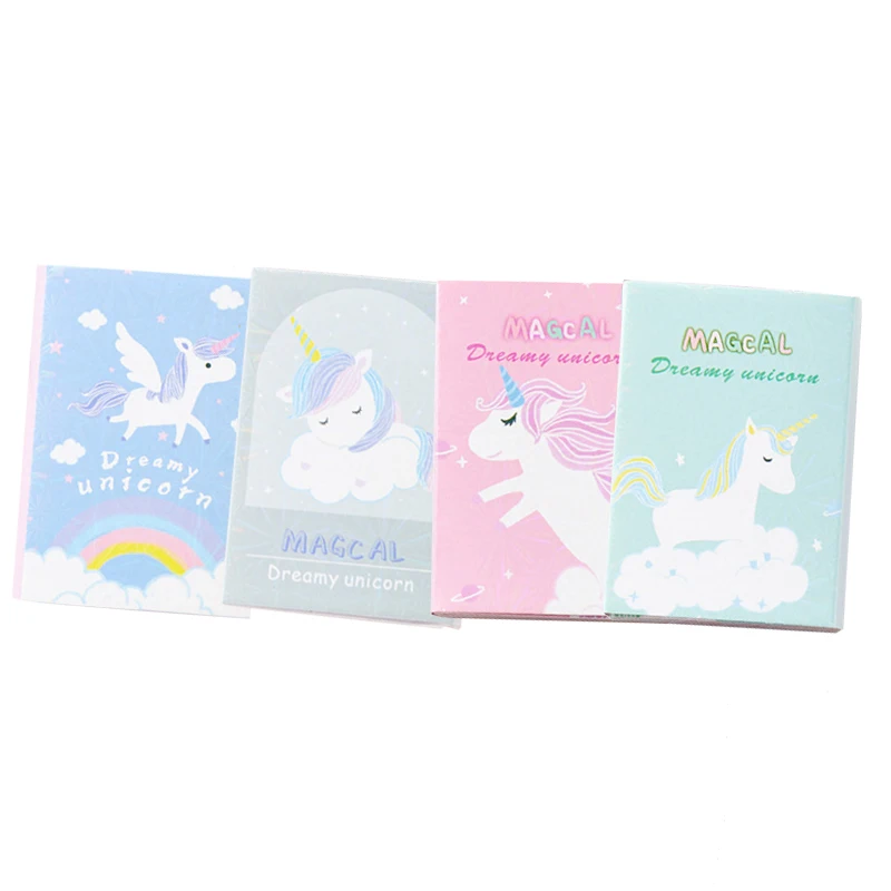 

8pack/lot 6 Folding Memo Pad Memo Sticker Lovely Unicorn Sticky Notes Memo Notepad Bookmark Gift for Girls School Supply
