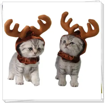 

Cute Christmas Cat Costumes Headdress For Dog Cat Pet Xmas Headband Hat Puppy Costume Christmas Accessories