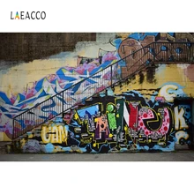 Laeacco Photography Backgrounds Graffiti Grunge Stairs Factory Backdrop Customized Photographic Backdrop For Photo Studio