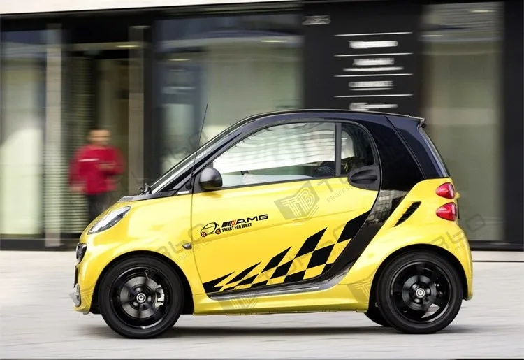 Наклейки для дверей автомобиля Benz smart fortwo Стильные наклейки с текстом