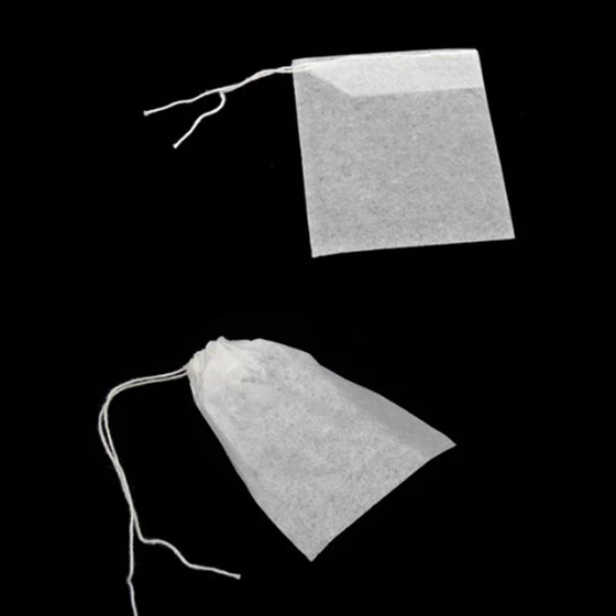 Горячая 100 шт одноразовый Пустой чайный пакетик струны теплового уплотнения фильтровальной бумаги