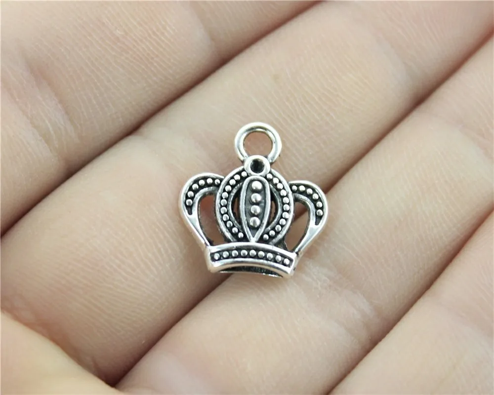 

WYSIWYG 20pcs 16x15mm Pendant Crown Imperial Crown Charm Pendants For Jewelry Making Antique Silver Imperial Crown Pendants