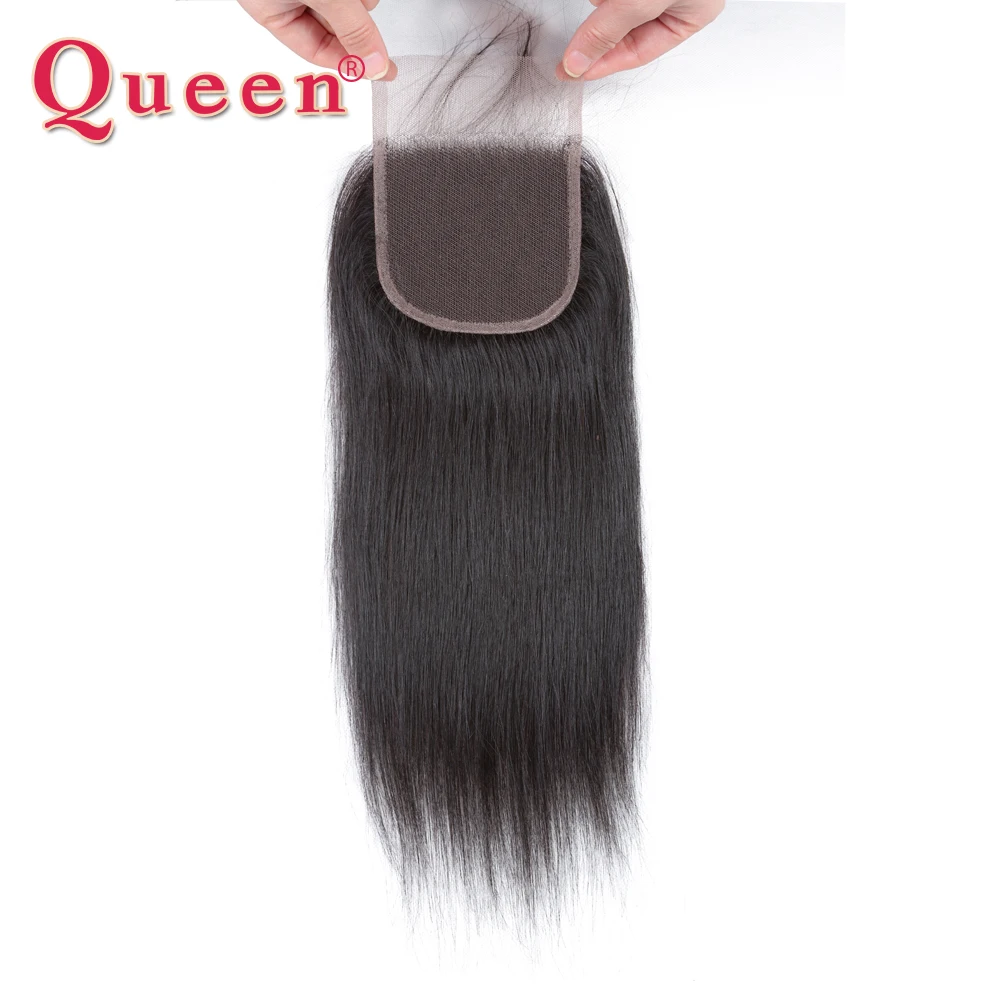 Queen hair перуанский прямо Реми натуральные волосы Weave Связки Бесплатная Часть Кружева закрытия с ребенком волос Mix 3 или 4 Связки Полный голова