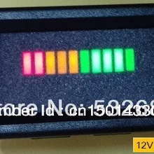 10-бар светодиодный цифровой 12 В Батарея индикатор разряда для Гольф корзину, электрических транспортных средств. 12 В 24 В 36 В