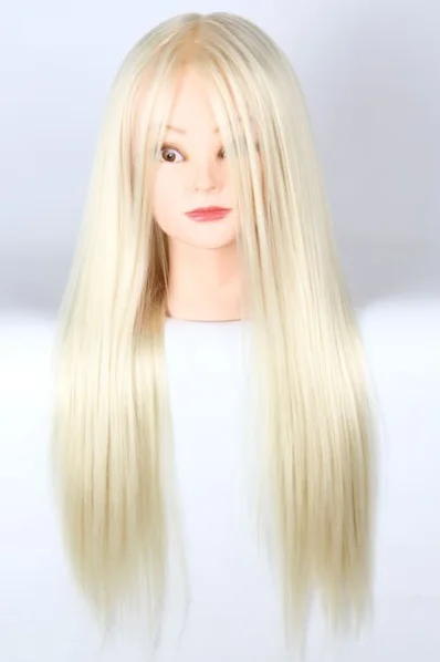 

CAMMITEVER Golden Hair Mannequin Head Hairdress Mannequin Hairdressing Holder Bracket Gift White Golden Hair