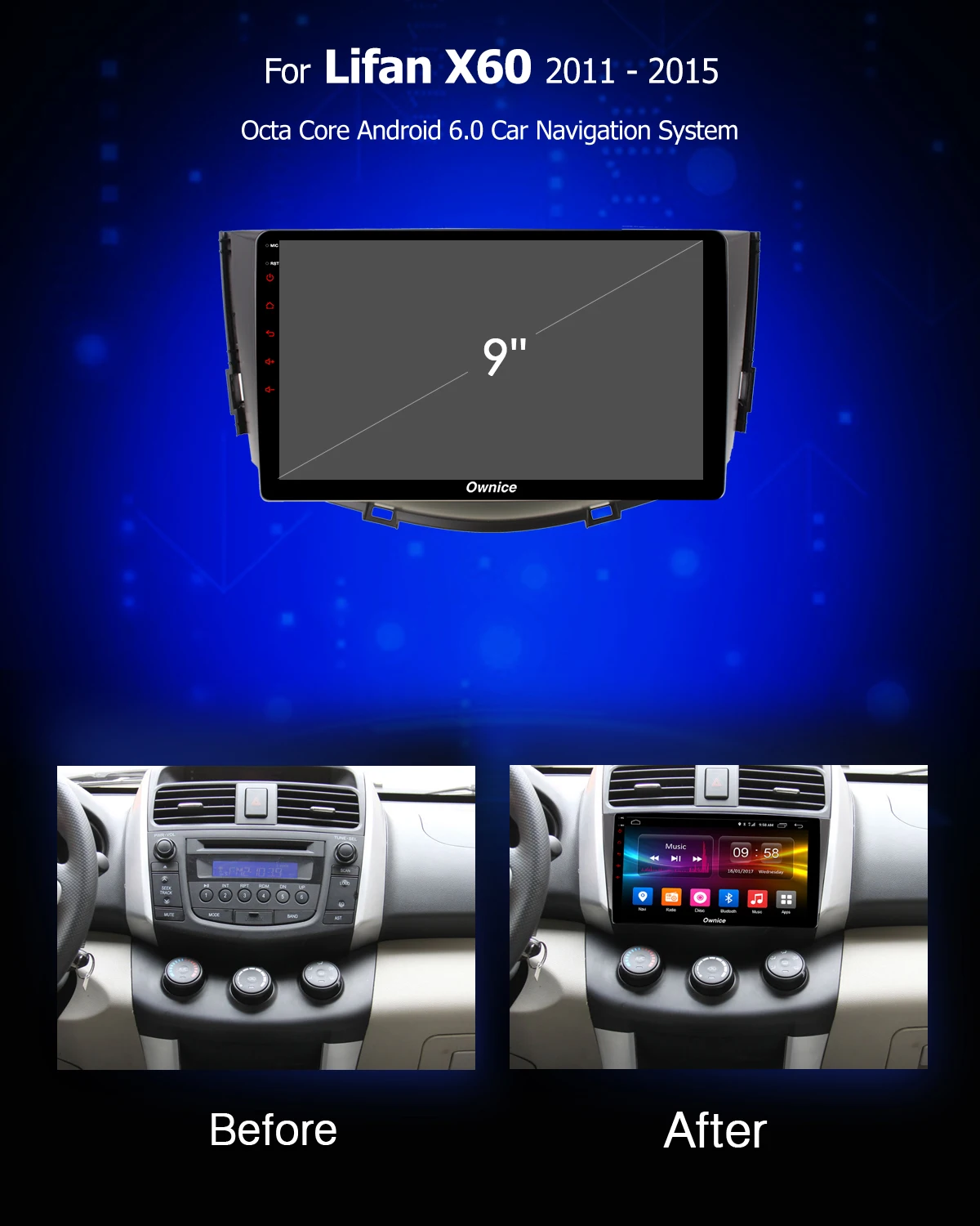 Discount Ownice K3 K5 K6 Octa Core Android 9.0 Car DVD Radio GPS Player Stereo for Lifan X60 2011 2012 2013 2014 2015 360 panorama DSP 4G 1