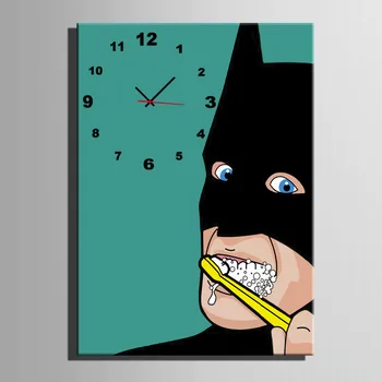 

Free Shipping E-HOME Brushing Batman Clock in Canvas 1pcs Wall Clock 18042304
