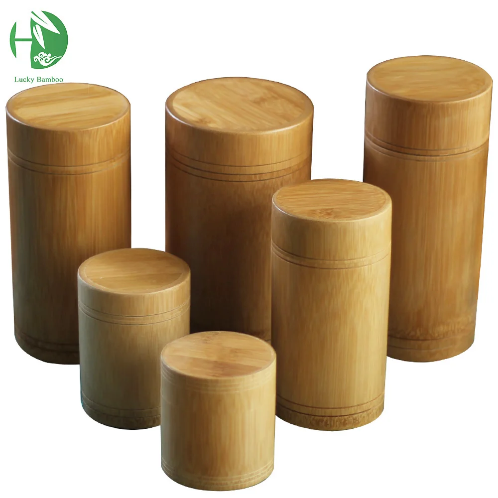 

Bamboo Storage Bottles Jars Wooden Small Box Containers Handmade For Spices Tea Coffee Sugar Receive With Lid Vintage