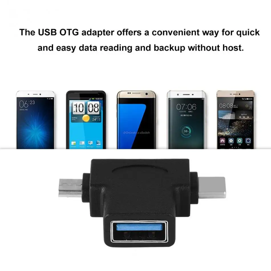 

Mini 2 In 1 Micro USB + USB 3.1 Type-C Male to USB 3.0 Female OTG Converter 2018 Adapter micro usb otg adapters