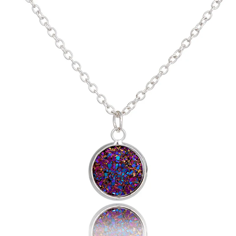 

Ms Betti women necklace crystal rhinestone Special round shape Drusy pendant for fashion ladies Promotion gifts
