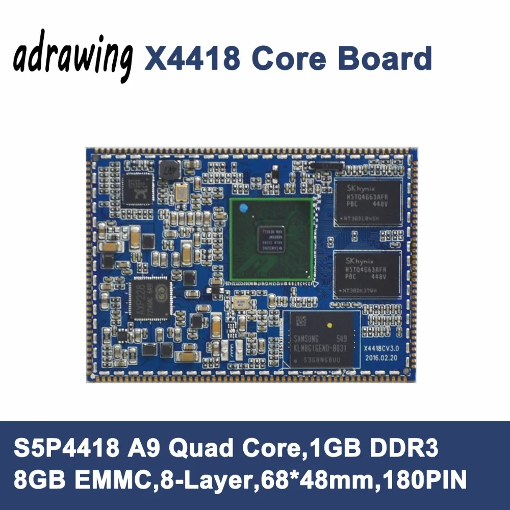 ARM Cortex-A9 четырехъядерный S5P4418 X4418 V3.0 макетная плата 1 ГБ DDR3 8 EMMC Поддержка Android Linux QT