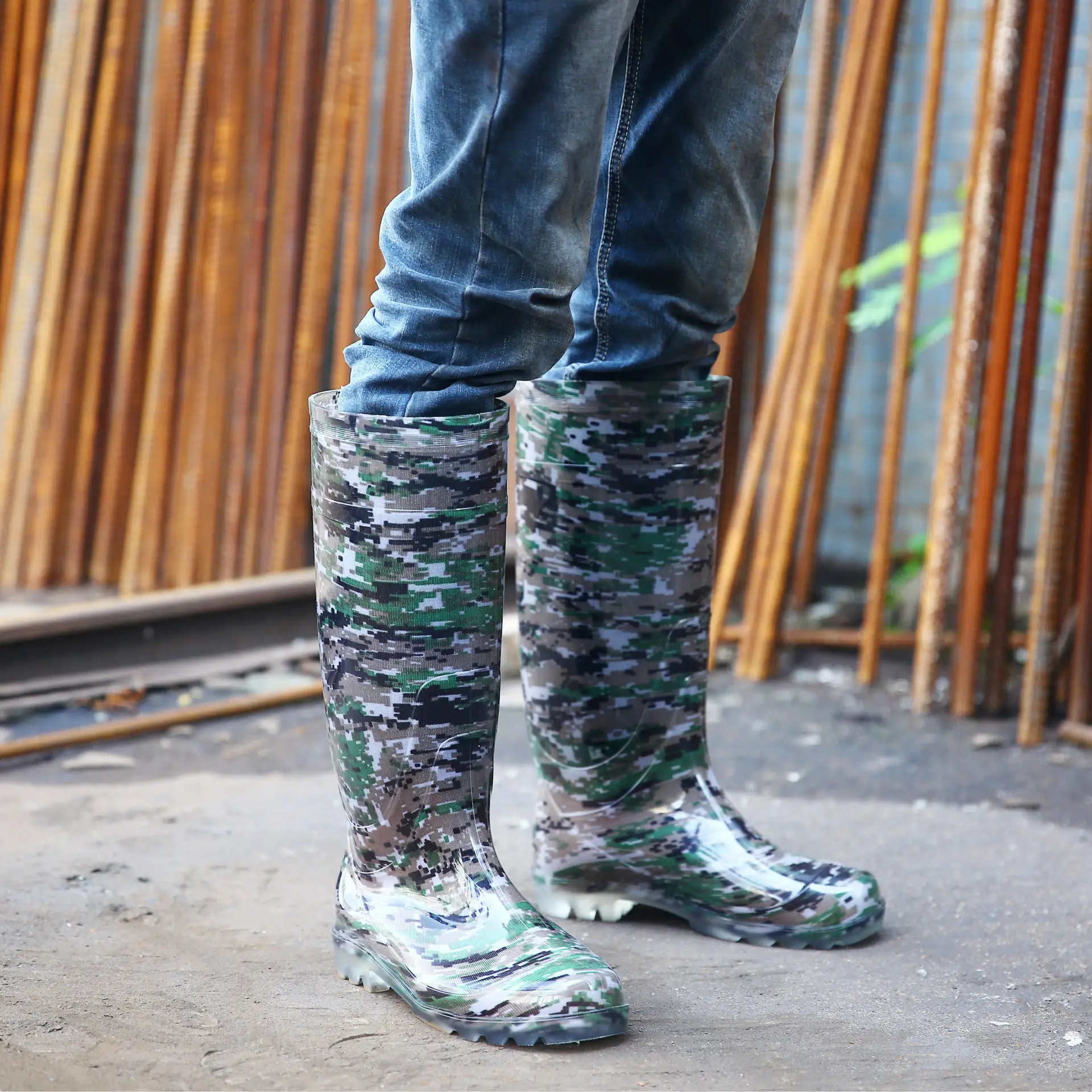 

Men's high-profile camouflage rain boots warm water shoes non-slip wear-resistant rubber shoes construction laborinsurance boots