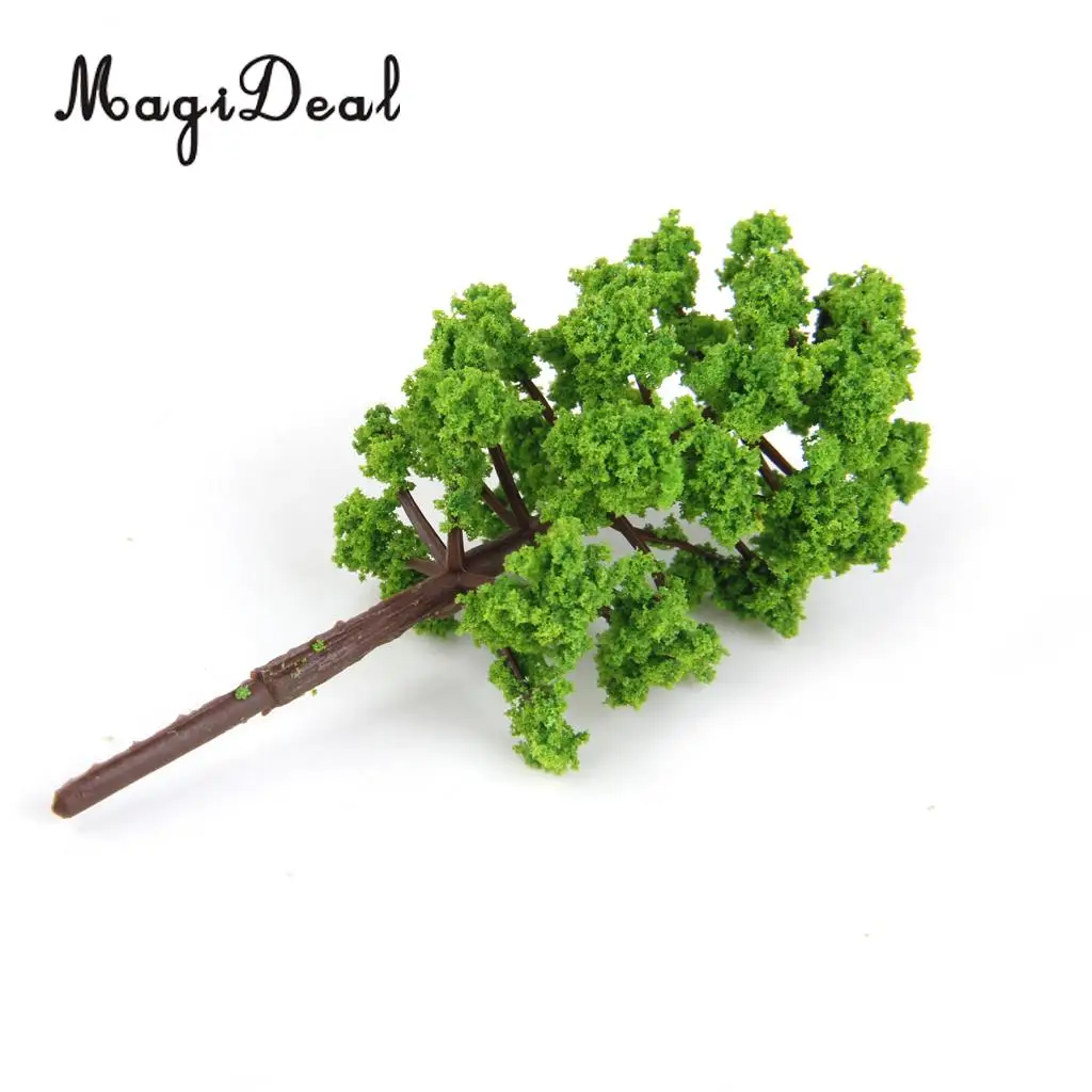 20Pcs/Lot Plastic 1/150 Scale Model Trees Train Railroad Scenery for Model Building Garden Park Layout Light Green