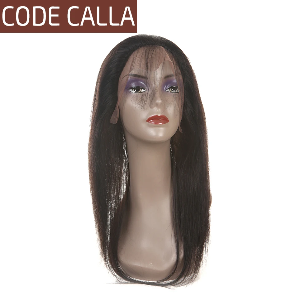  Brazilian Straight Hair 360 Lace Frontal Closure Code Calla Remy Human Hair Closure Pre Plucked Wit