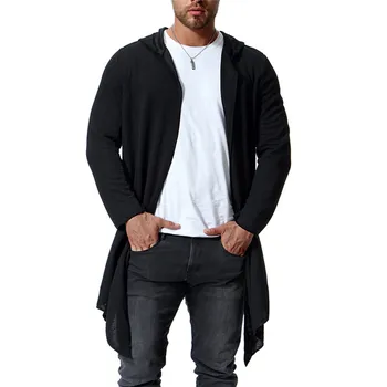 

2018 Autumn new Large size Long section Without Buckle Windbreaker European and American style Hooded cape coat Size M-4XL 5XL