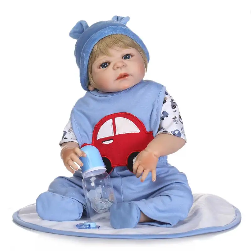 

New 22" Babies Full Silicone Vinyl Body Boy Girl Realistic Doll Can Enter Water Kids Bath Toy Dolls Bonecas