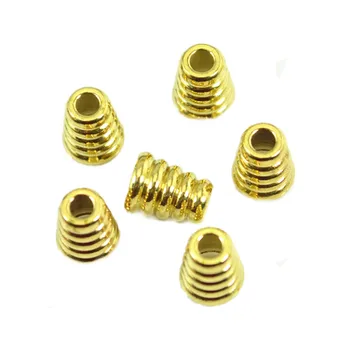 

100 PCS 8mm*10mm Metal Raw Brass End Caps Crimp Beads Covers Tassel Caps 10 Kinds Of Size For Jewelry Making
