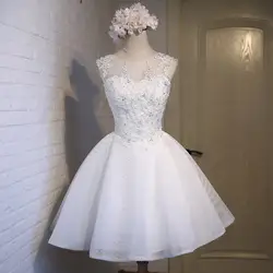 Gardlilac элегантное кружевное бальное платье Короткое свадебное платье белые свадебные платья с аппликацией бисером vestido de noiva