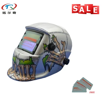 

Solar Power Lithium Battery Welder Tools PP Brand Skull Full Face Grinding Mask Welding Helmet HD78-2200DE