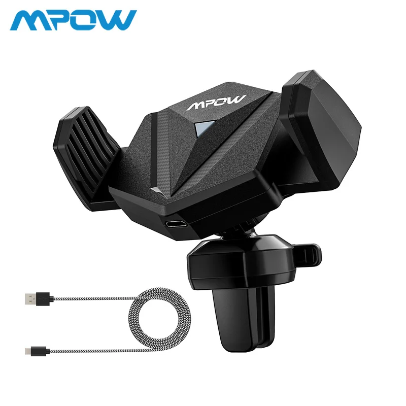 

Mpow Qi Wireless Fast Charger Car Amount Air Vent Car Phone Holder 10W/7.5W/5W Charging Mode Stand For iPhone Samsung Huaiwei