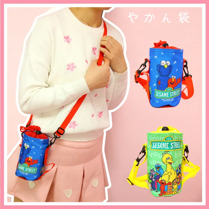 

Cartoon Cute Sesame Street Elmo Moppy Messenger Bag Crossbody Bag Children Shoulder Bag Kettle Cover Bag for Kids Gifts