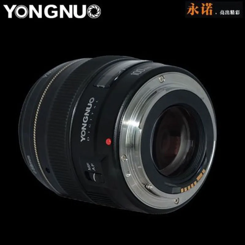 Телеобъектив среднего размера YONGNUO YN 100 мм F2 для камеры Canon EOS Rebel AF MF 5D 5D IV 1300D T6 760D 750D 1D 5DS R