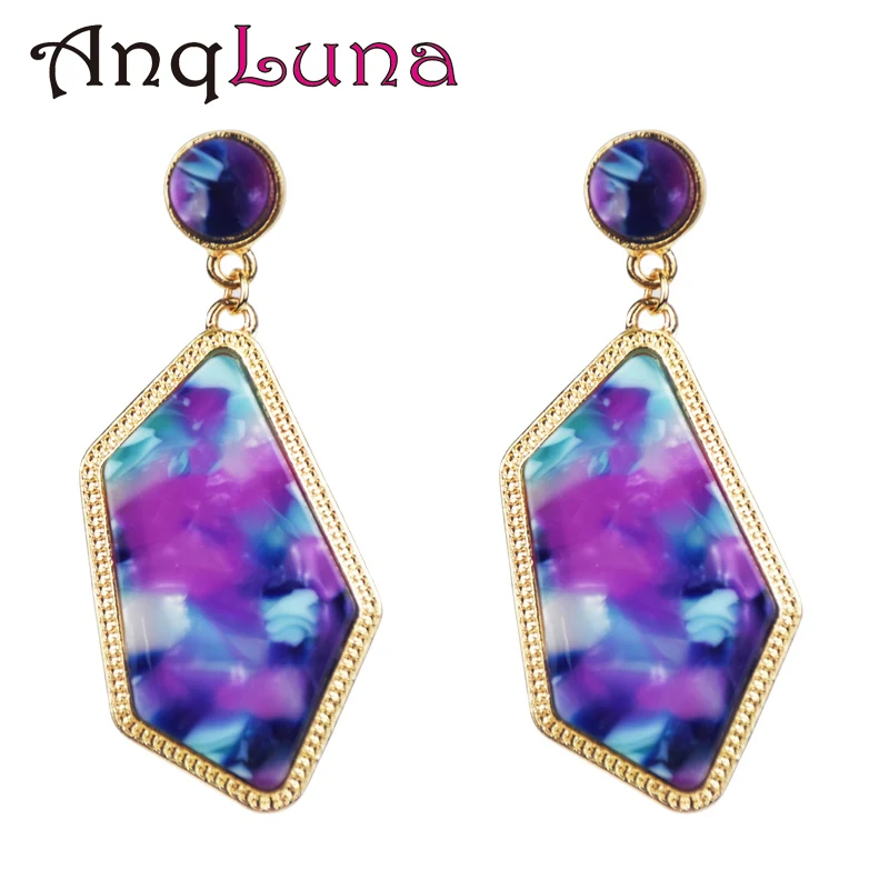 

Vintage Temperament Acetic Plate Earrings Retro Tortoiseshell Acrylic Resin Irregular Exaggerated Earrings For Women Korean Gift