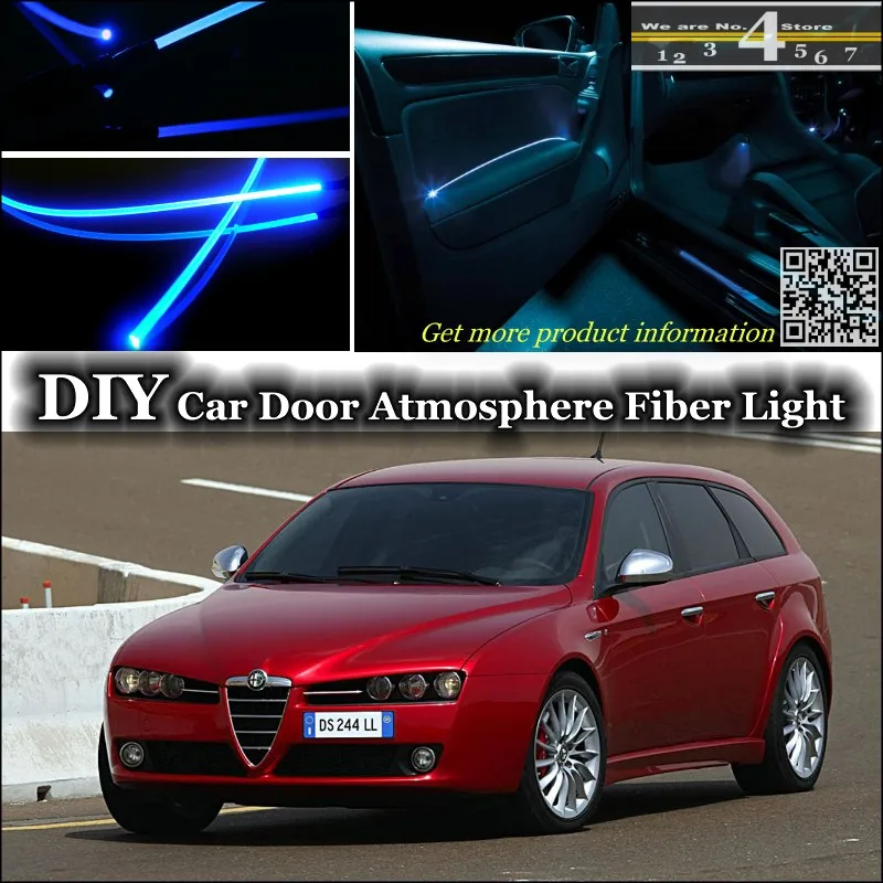 interior Ambient Light Tuning Atmosphere Fiber Optic Band Lights For Alfa Romeo 159 AR  Inside Door Panel illumination Tuning