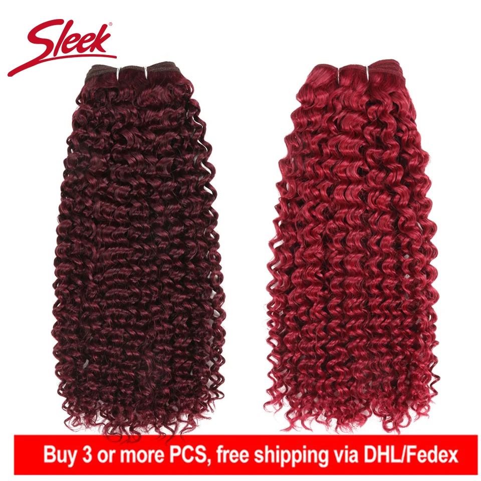 

Sleek Double Drawn Ombre Red 99J# Burgundy#Color Remy Water Wave Brazilian Human Hair Weave Bundles Hair Extension Free Shipping