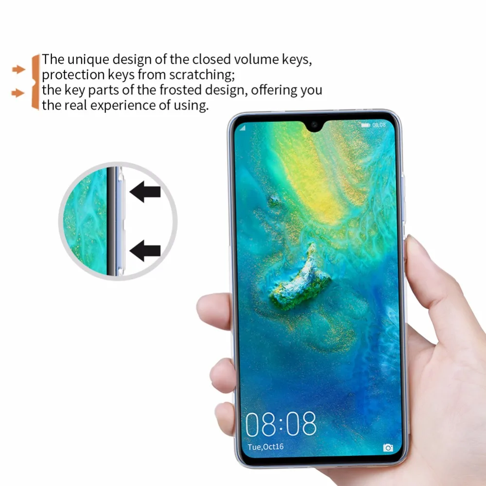 Чехол для huawei mate 20/mate 20 pro NILLKIN Nature TPU прозрачный мягкий чехол задняя крышка с розничной доставкой посылка