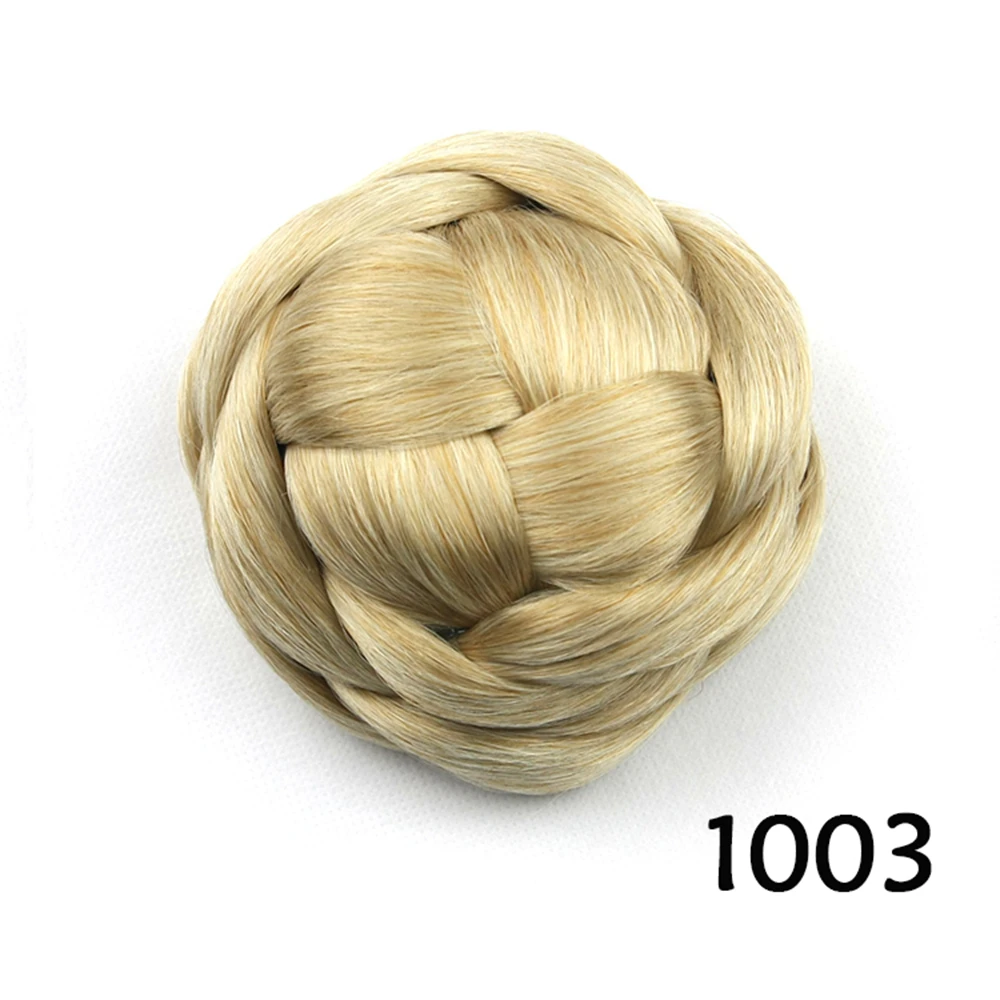 Soowee 6 цветов синтетические волосы плетеные шиньон вязанные светлые волосы булочка пончик Роликовые шиньоны аксессуары для женщин - Цвет: 1003