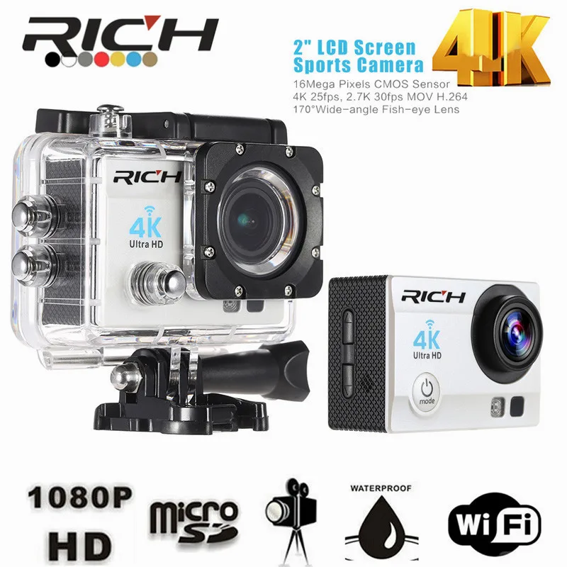 US $343.17 DHL 10pcsLot Action Camera Remote Ultra HD 4K WiFi 1080P60fps 20 LCD DV Sport Camera Go Waterproof For Outdoor Q3H EU Plug