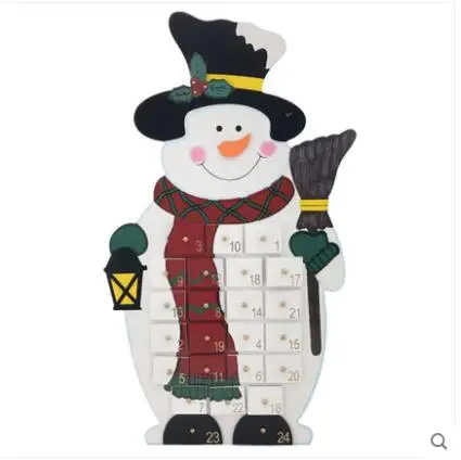 Рождественский Снеговик обратный отсчет Advent 24 ящика коробка конфет Подарочная
