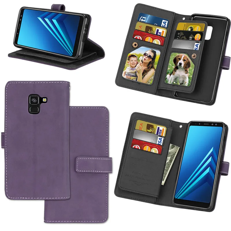 For Coque Samsung Galaxy J8 2018 Case Cover Luxury Matte Leather Wallet Stand Flip Phone Cases on For Samsung Galaxy J8 2018 J810F Case50