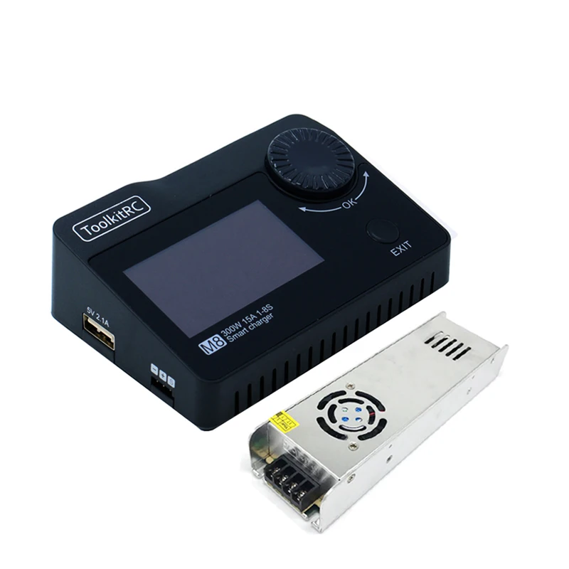 Зарядное устройство ToolkitRC M8 DC 300 Вт 15 А балансирующее зарядное Dis LiPo и адаптер