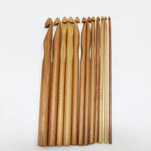 12 tamanhos Agulhas de Tricô de Bambu Pega Gancho De Crochet Knit Weave Artesanato De Fios Casa DIY Marca de Tricô Ferramentas 10