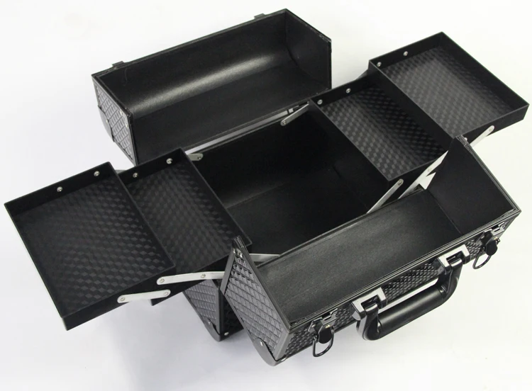  Good Quality Black Colour Makeup StorageMakeup Organizer Storage BoxPortable Large Jewelry Box Make