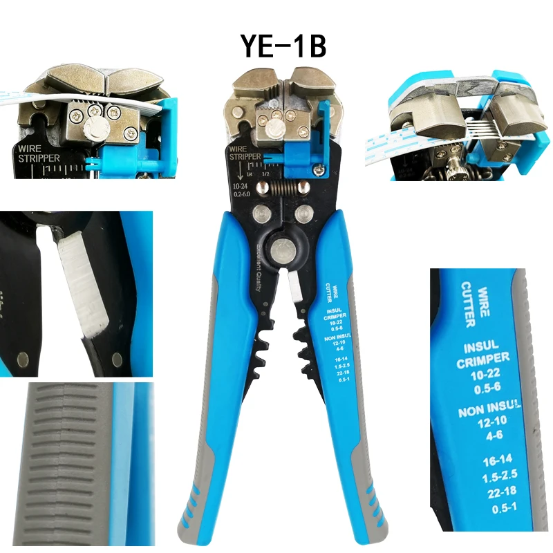 HS-30J/25J/40J 0,25-6 мм2 23-10AWG обжимные плоскогубцы для изолированных клемм и соединителей SN-02C инструменты европейского бренда - Цвет: YE-1B